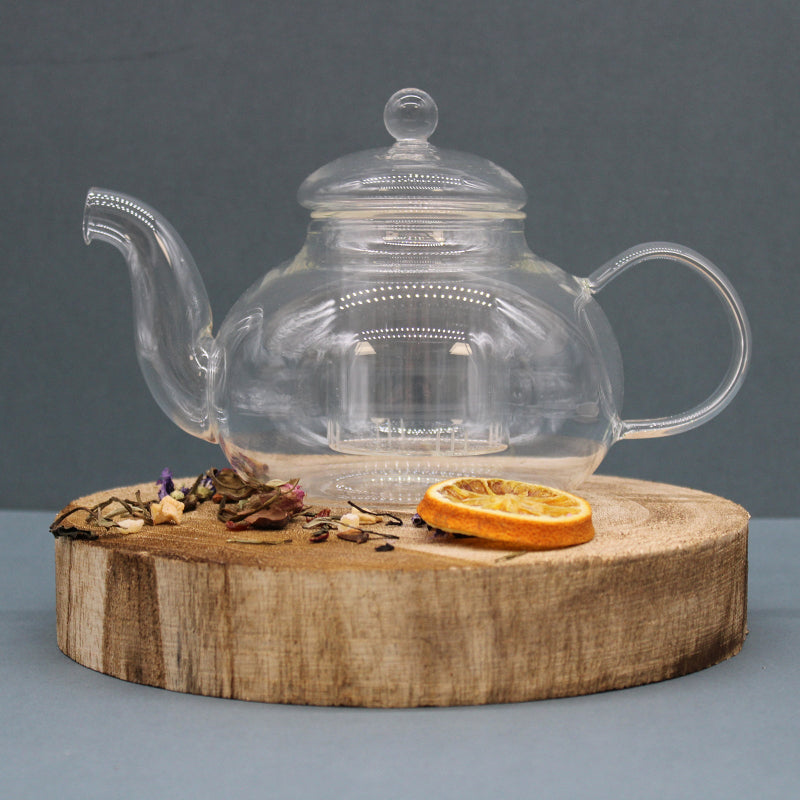 Elegant glass teapot