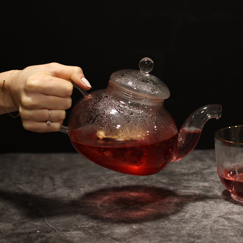 Elegant glass teapot